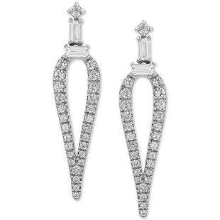 Arabella Swarovski Zirconia Drop Earrings in Sterling Silver & Reviews - Earrings - Jewelry & Watches - Macy's