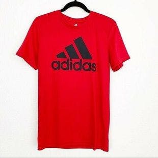 Adidas Youth Big Kid Large Red Black Climalite Short Sleeve Athletic Graphic Tee | Ebay