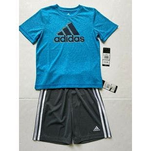 NWT Boy Size 6 - adidas outfit - Tee and Short Set - Beautiful turquoise color | Ebay