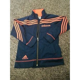 Adidas Boys orange blue jacket Size 7 Sport Zip Kids Activewear Lightweight   | eBay
