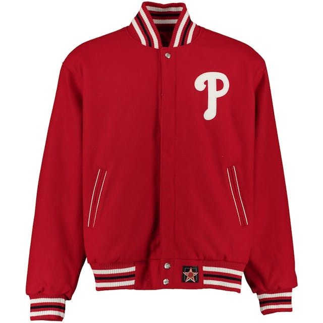 Men's Philadelphia Phillies JH Design Red Wool-Nylon Reversible Jacket | MLB Shop