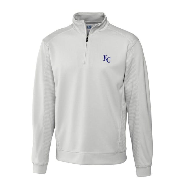 Men's Kansas City Royals Cutter & Buck Natural Half-Zip DryTec Edge Pullover Jacket | MLB Shop