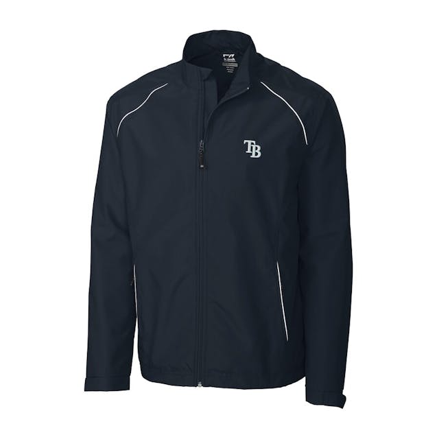 Men's Tampa Bay Rays Cutter & Buck Navy Beacon WeatherTec Full-Zip Jacket | MLB Shop