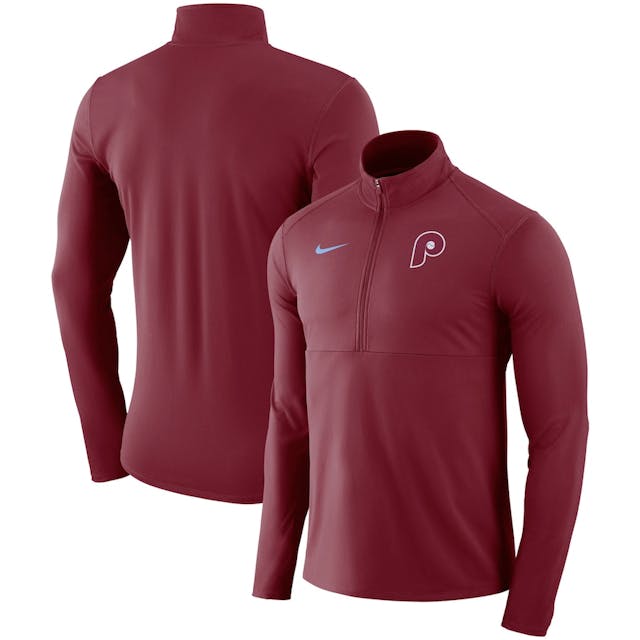 Men's Philadelphia Phillies Nike Maroon Dry Element Half-Zip Performance Pullover | MLB Shop