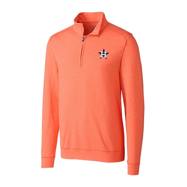 Mens Houston Astros Cutter & Buck Heather Orange Shoreline Half-Zip Jacket | MLB Shop