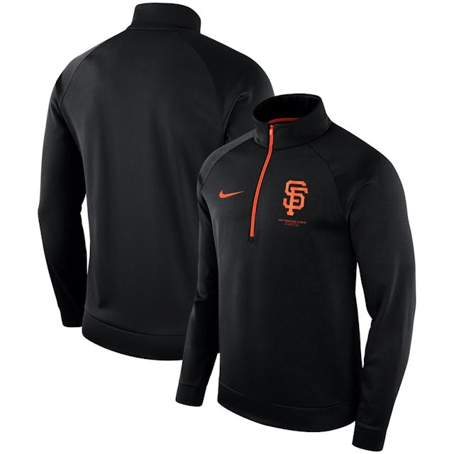 Men's San Francisco Giants Nike Black Logo Performance Half-Zip Pullover Jacket | MLB Shop