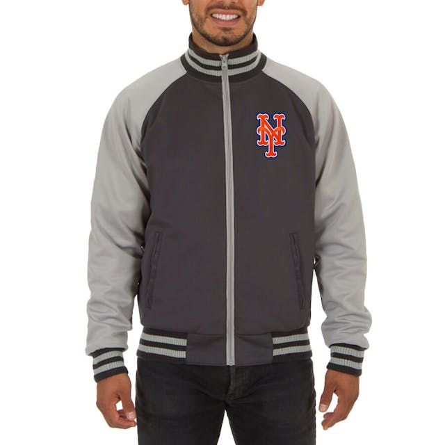 Men's New York Mets JH Design Gray Reversible Track Jacket | MLB Shop