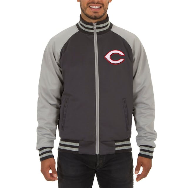 Men's Cincinnati Reds JH Design Gray Reversible Track Jacket | MLB Shop