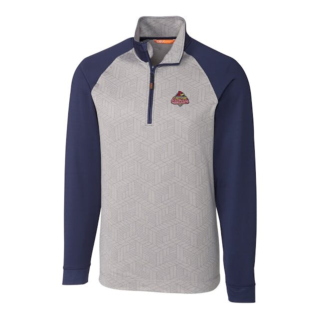 Men's Memphis Redbirds Cutter & Buck Navy/Gray All-Star Printed Half-Zip Jacket | MLB Shop