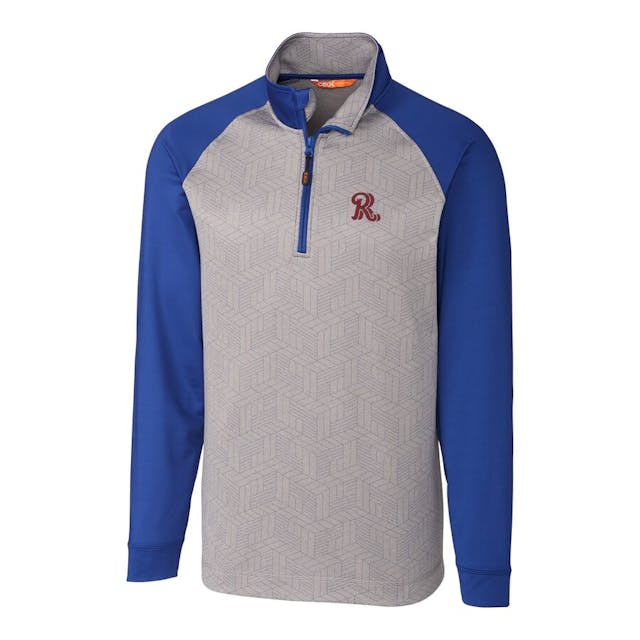Men's Frisco RoughRiders Cutter & Buck Royal/Gray All-Star Printed Half-Zip Jacket | MLB Shop