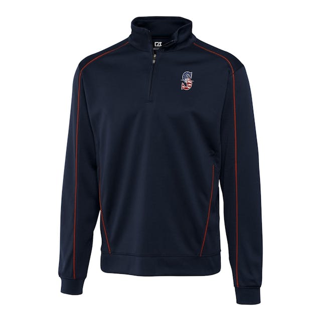 Men's Seattle Mariners Cutter & Buck Navy/Red Stars & Stripes Big & Tall DryTec Edge Half-Zip Pullover Jacket | MLB Shop