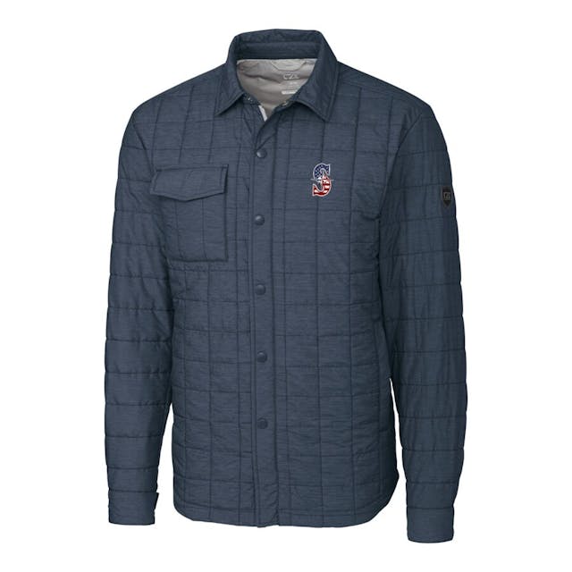 Men's Seattle Mariners Cutter & Buck Gray Stars & Stripes Full-Zip Rainier Shirt Jacket | MLB Shop