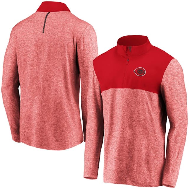 Men's Cincinnati Reds Fanatics Branded Red Iconic Marble Clutch Half-Zip Jacket | MLB Shop