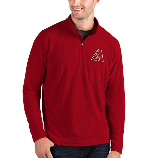Men's Arizona Diamondbacks Antigua Red Glacier Quarter-Zip Pullover Jacket | MLB Shop