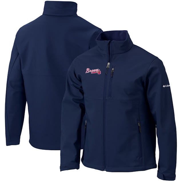 Men's Atlanta Braves Columbia Navy Ascender Full-Zip Softshell Jacket | MLB Shop