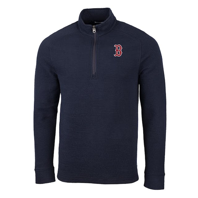 Men's Boston Red Sox Cutter & Buck Navy Big & Tall Coastal Half-Zip Pullover Jacket | MLB Shop