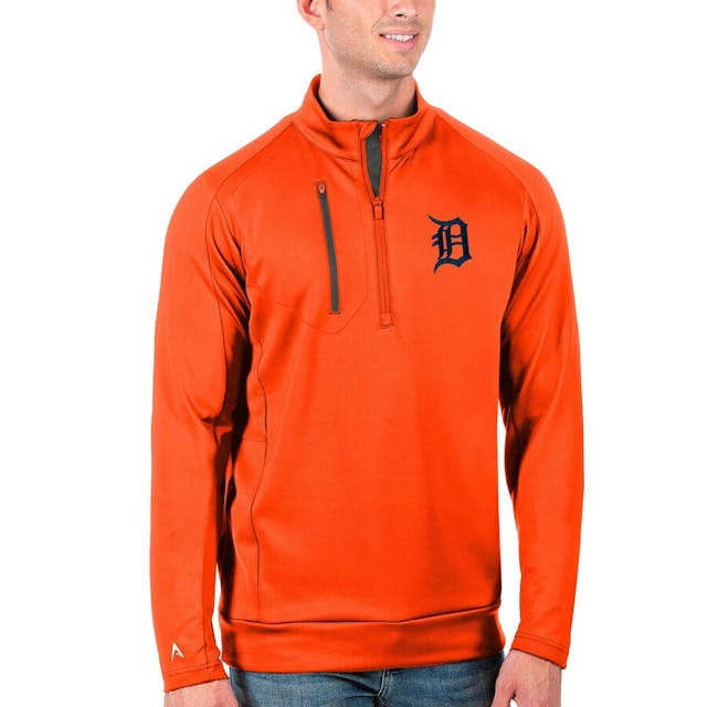 Men's Detroit Tigers Antigua Orange Generation Quarter-Zip Pullover Jacket | MLB Shop