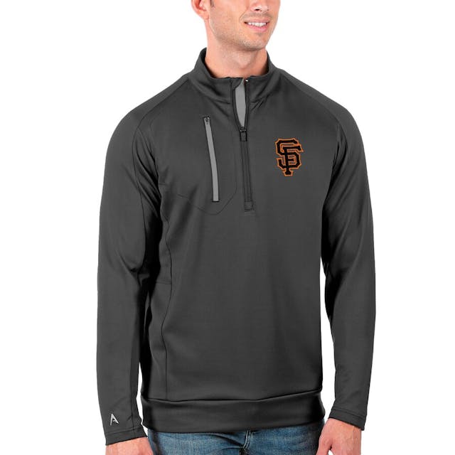 Men's San Francisco Giants Antigua Gray Generation Quarter-Zip Pullover Jacket | MLB Shop