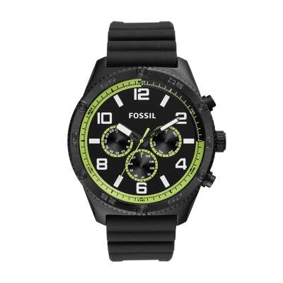 Fossil Brox Multifunction Black Silicone Watch