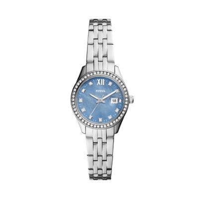 Fossil Scarlette Micro Three-Hand Date Stainless Steel Watch