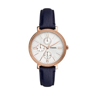 Fossil Jacqueline Multifunction Blue Leather Watch