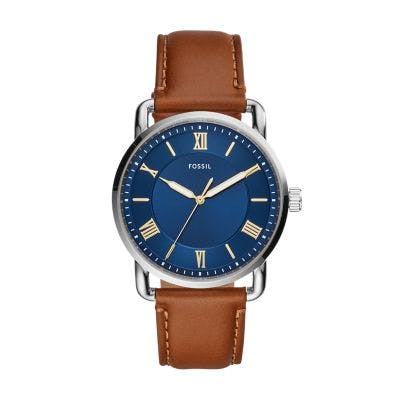 Fossil Copeland 42mm Three-Hand Luggage Leather Watch