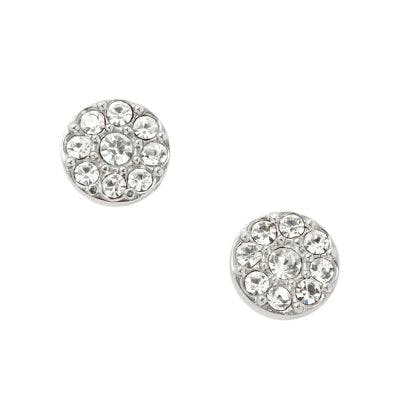 Fossil Disc Silver-Tone Studs