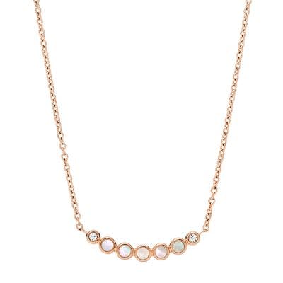 Fossil Mother-of-Pearl Rose Gold-Tone Necklace