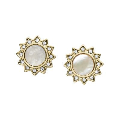 Fossil You Are My Sunshine Mother-of-Pearl Stainless Steel Stud Earrings