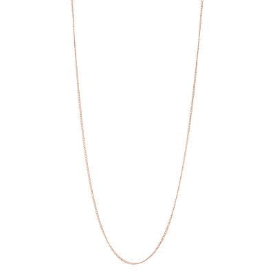 Fossil Oh So Charming Short Rose Gold-Tone Stainless Steel Chain Necklace