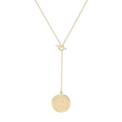 Fossil Vintage Coin Collection Gold-Tone Stainless Steel Y-Neck Necklace
