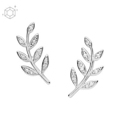 Fossil Olive Branch Sterling Silver Studs
