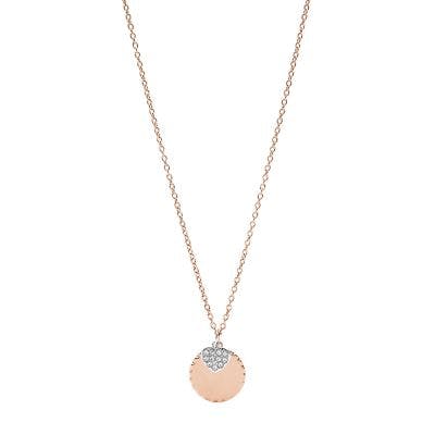Fossil Rose Gold-Tone Stainless Steel Pendant Necklace