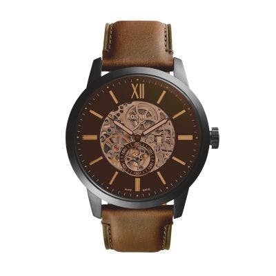 Fossil Townsman 48mm Automatic Brown Leather Watch