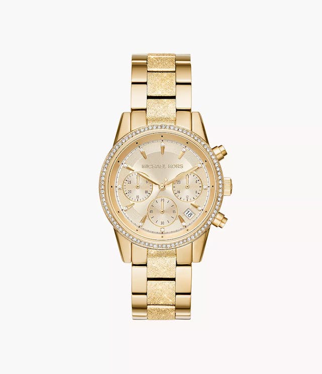 Michael Kors Women's Ritz Chronograph Gold-Tone Stainless Steel Watch - MK6597 - Watch Station