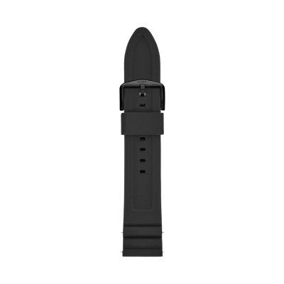 Fossil 22mm Black Silicone Watch Strap