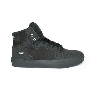 SUPRA Vaider Kids High Top Sneaker Black Silver | Ebay