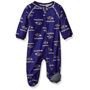 NFL Newborn Toddler Sleepwear All Over Print Zip Up Coverall Pajamas *MANYTEAMS*  | eBay