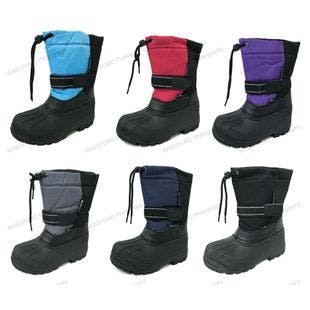 Boys Girls Snow Boots Winter Waterproof Fur Lined Ski Childrens Youth Size:4.5-7 | Ebay