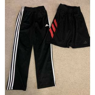 Adidas 3 Stripe Youth Boys Medium 10/12 Sweatpants Plus Basketball Shorts | Ebay