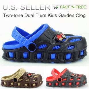 Garden Clogs Shoes For Boys Kids Toddler Slip-On Casual Two-tone Slipper Sandals | Ebay