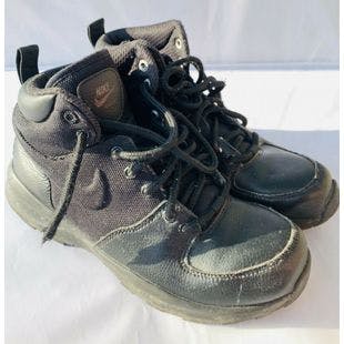Nike Manoa AJ1280-001 Black Leather Youth Lace Up Boots Sz 5 Y Shoes Hiking  | eBay