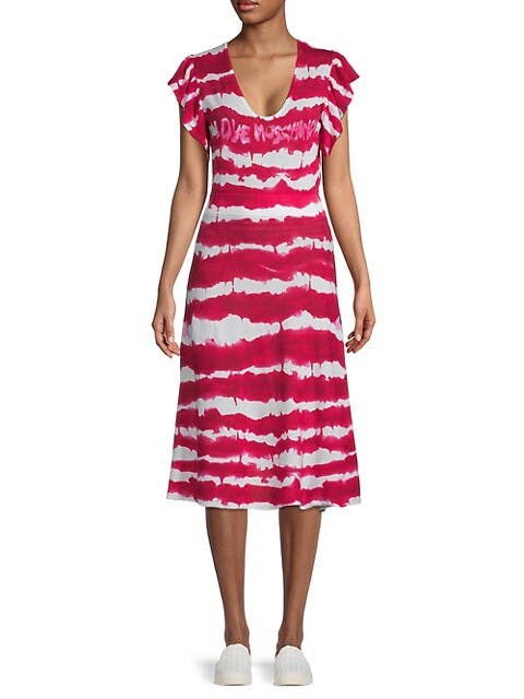Love Moschino Flutter-Sleeve Midi A-Line Dress