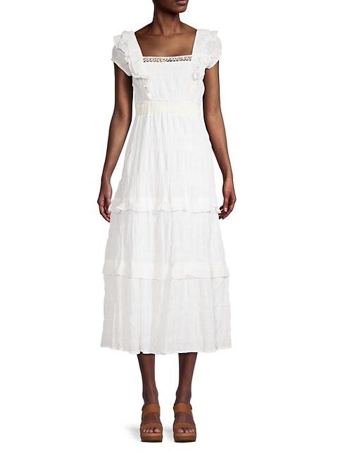 Betsey Johnson Textured Tiered Midi Dress