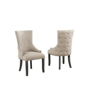  Reik Beige Linen Fabric Wooden Legs Side Chairs (Set of 2) | The Home Depot