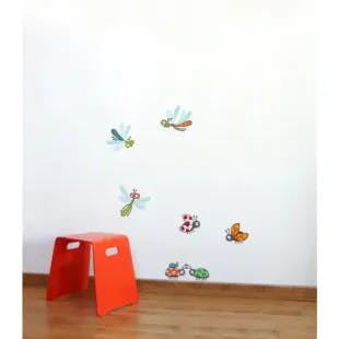  (32 in x 38 in) Multi-Color "Dragonflies and Ladybugs" Kids Wall Decal | The Home Depot