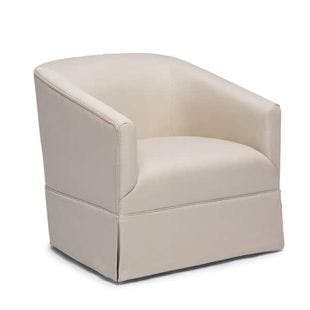  Elm Linen Skirted Swivel Chair | The Home Depot