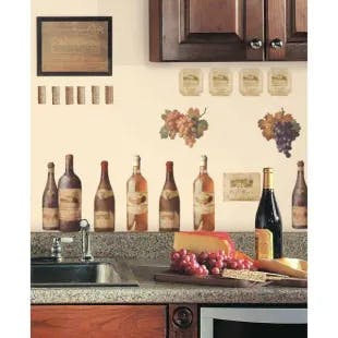  18 in. x 40 in. Wine Tasting 56-Piece Peel and Stick Wall Decals | The Home Depot