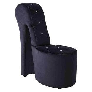  Jackson Black Velvet High Heel Shoe Chair | The Home Depot