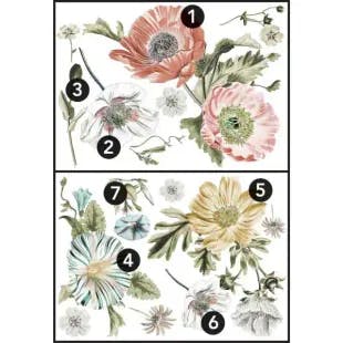  Vintage Poppy Floral Peel and Stick Giant Wall Decals | The Home Depot